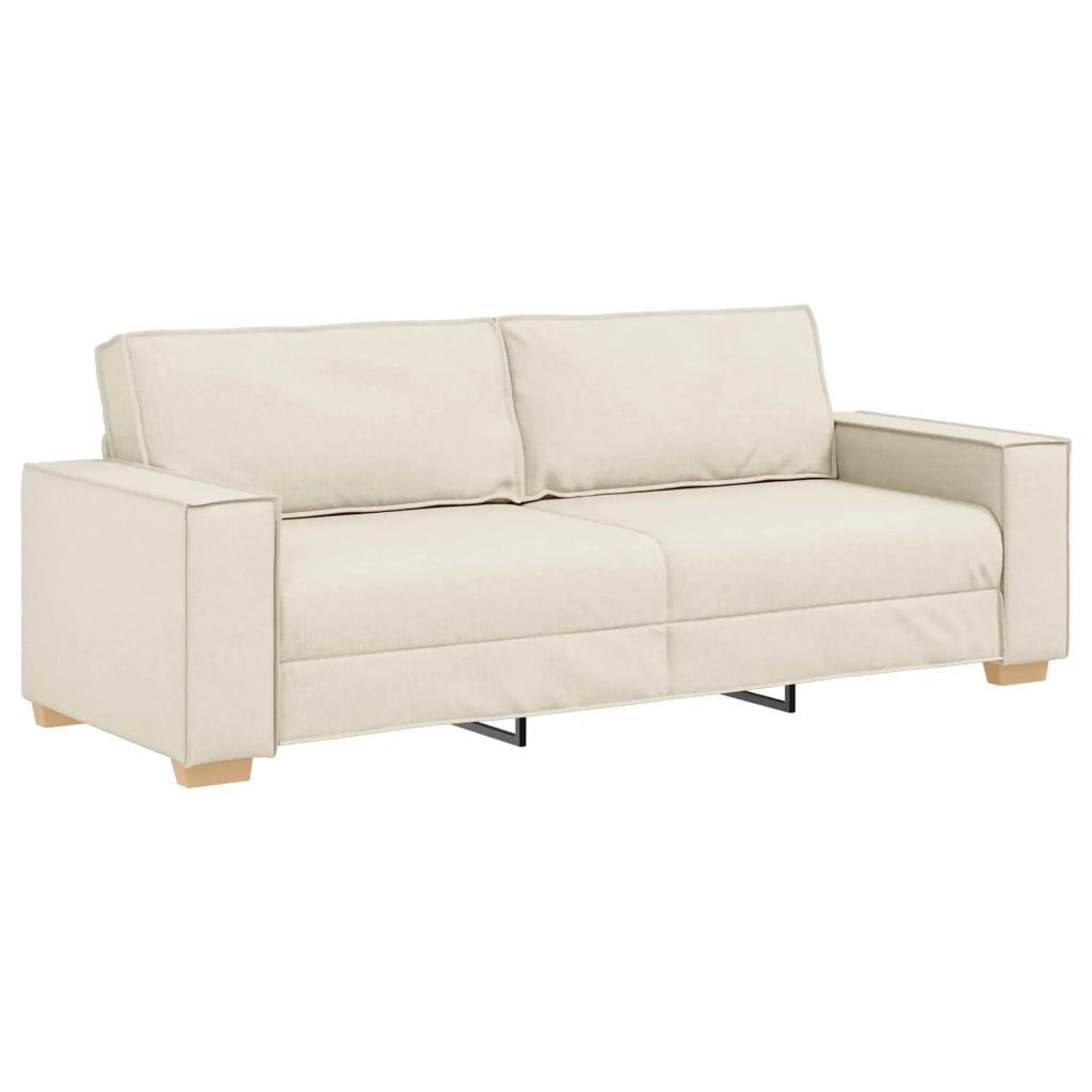 Divano 2 pcs Beige 220 x 80 x 84 cm Tessuto misto lino 3324686