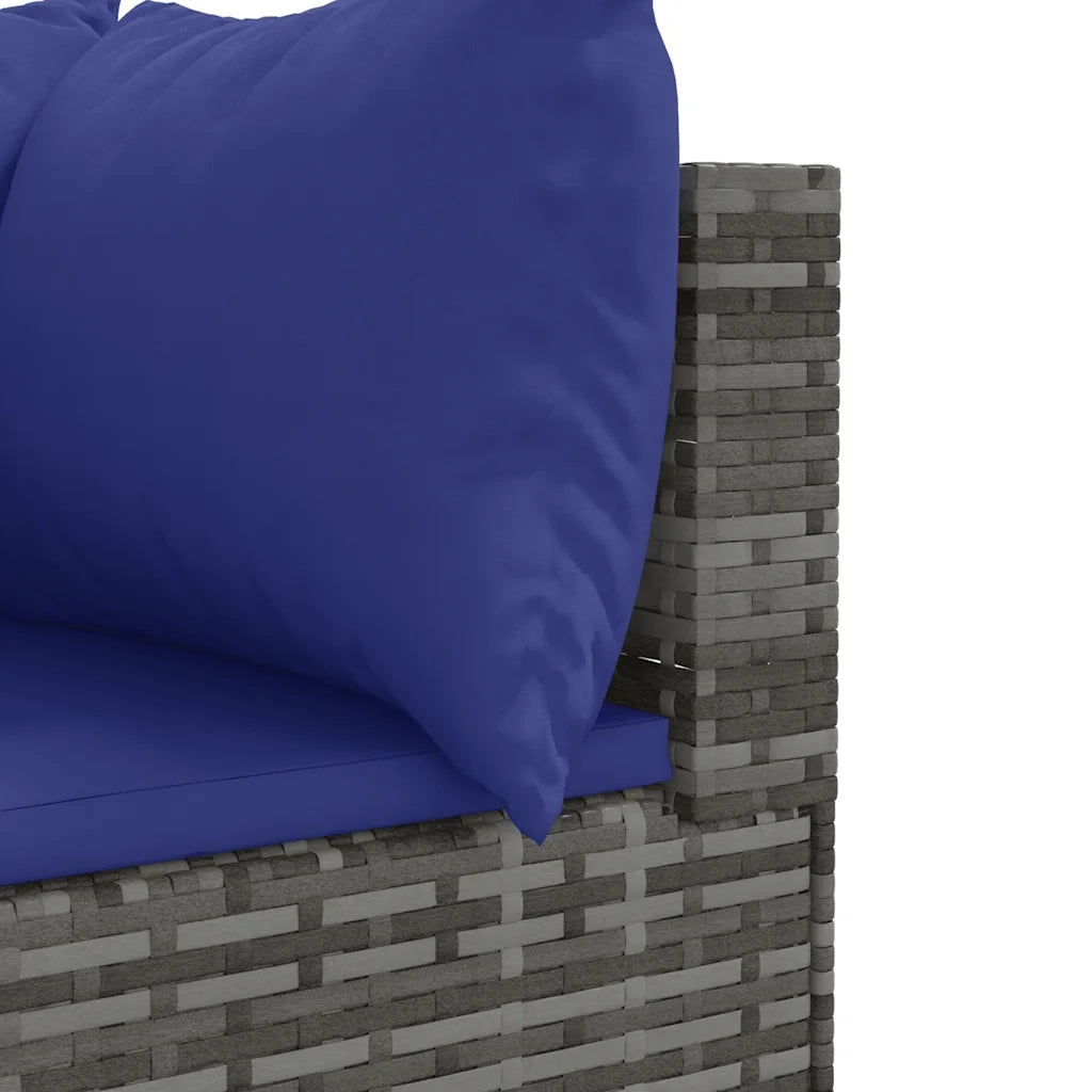 Set Divani da Giardino 8 pz con Cuscini in Polyrattan Grigio 3308239