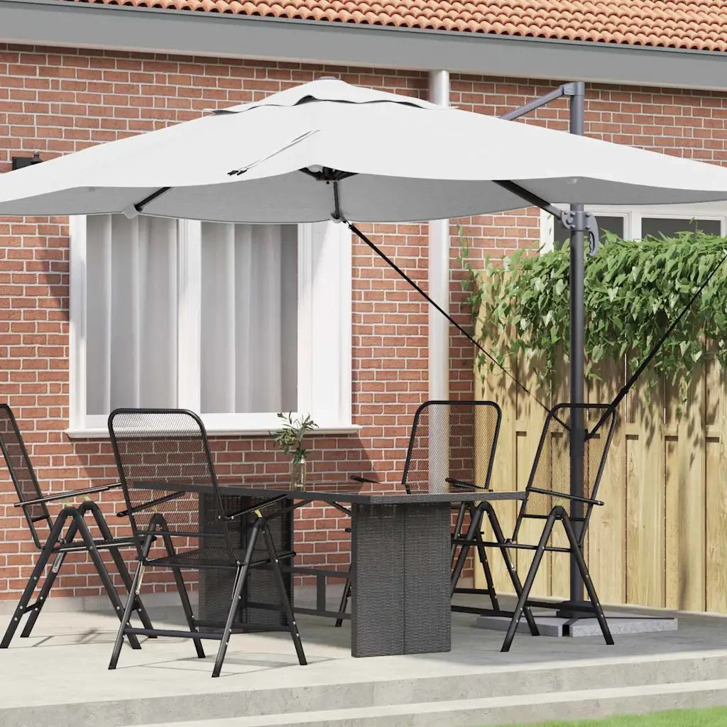 Ombrellone-Ombrello da giardino balcone Sabbia 351 x 250 x 260 cm Poliestere e Alluminio