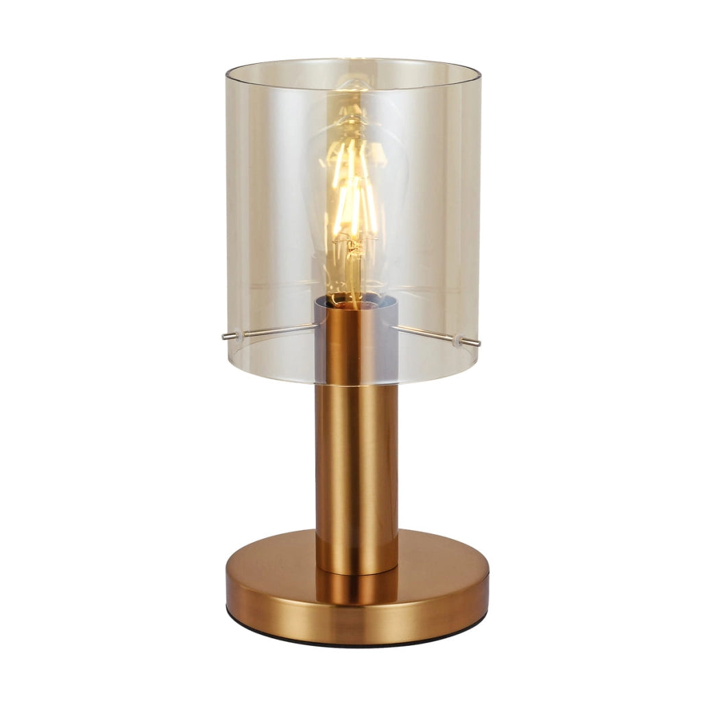 Lampada da tavolo Italux Sardo ottone vetro E27 33cm