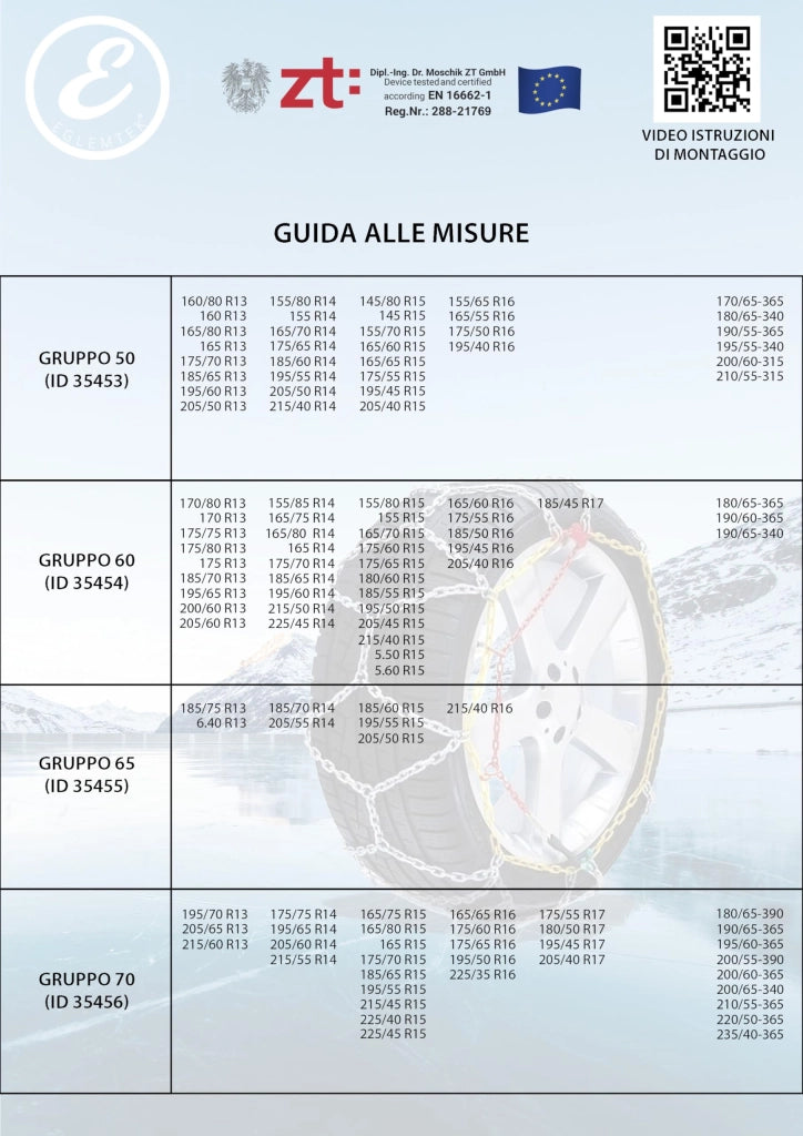 Catene Da Neve In Metallo 9 mm Omologate TUV e GS Onorm Montaggio Rapido Per Auto Macchina Furgone SUV Con Tensionatore Autobloccante Misura: Misura 80