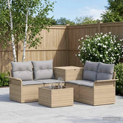 Set di divani 6 pz 4-Numero di posti Beige e Grigio Chiaro 3447089