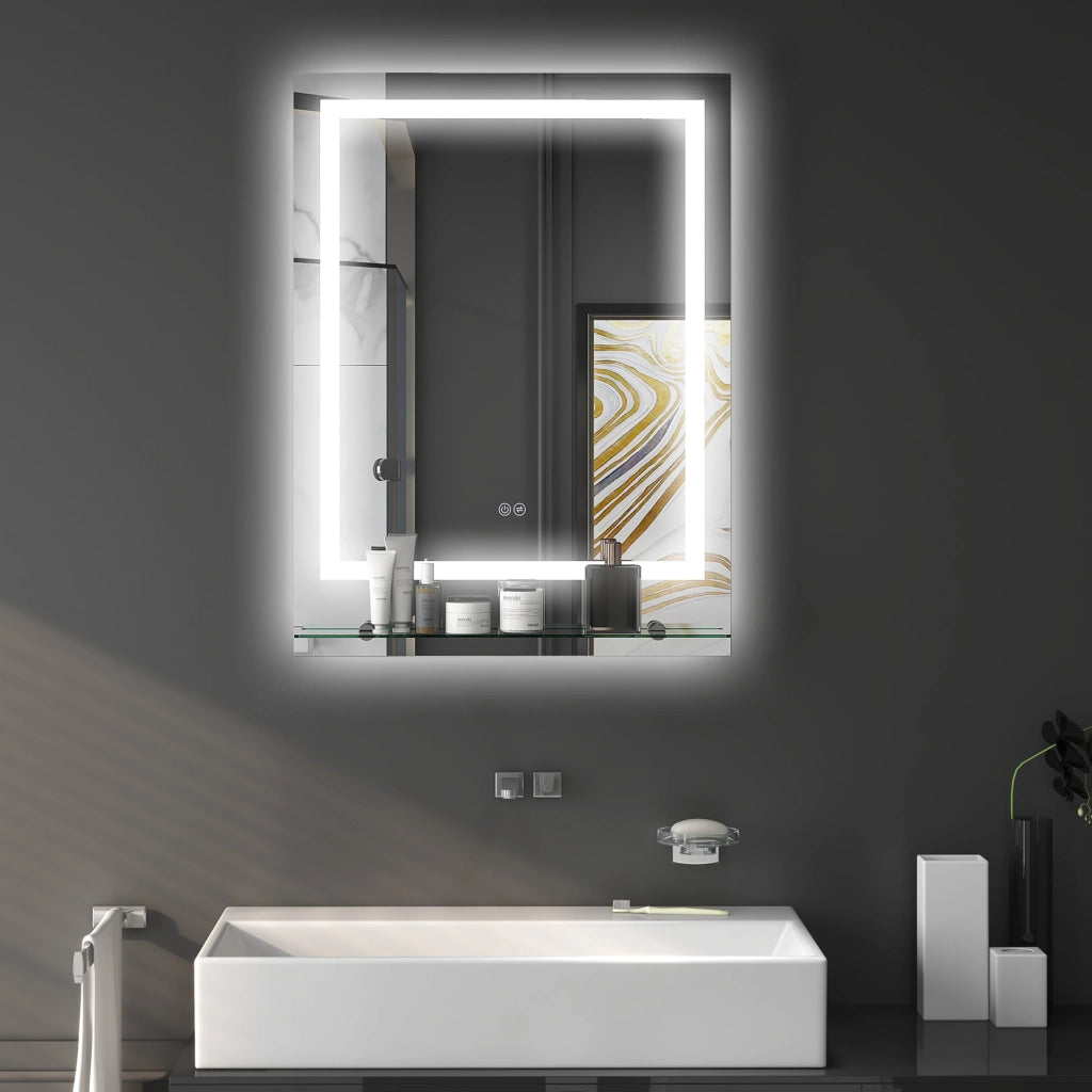Specchio da bagno rettangolare a LED sospeso ¨C zephmum ¨C 70x50 cm