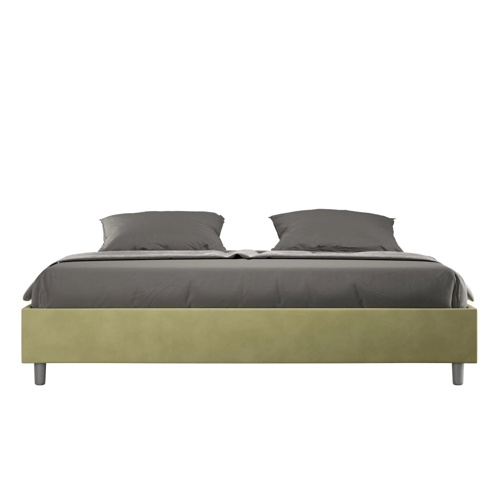 Letto Matrimoniale Extra Large Sommier 200x200 cm con Rete Azelia Tè Verde
