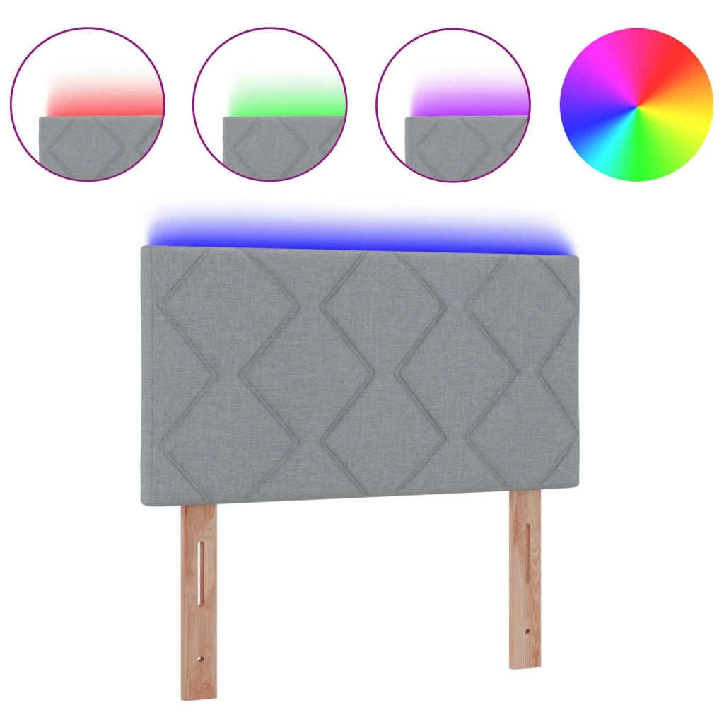 Testiera con luci a strisce a LED-Testata Grigio chiaro 100 cm Tessuto