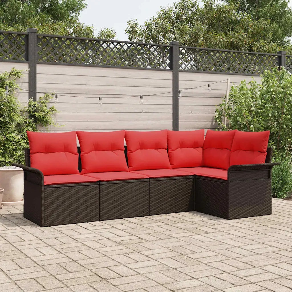 Set Divano da Giardino 5 pcs Marrone polyrattan 3354033