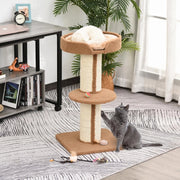 TIRAGRAFFI GATTO 91 cm con piattaforma e cuscino, marrone chiaro