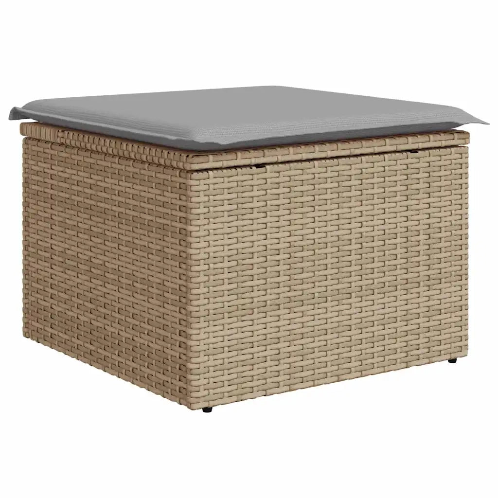 Divano da esterno con cuscino 5 pcs Beige polyrattan
