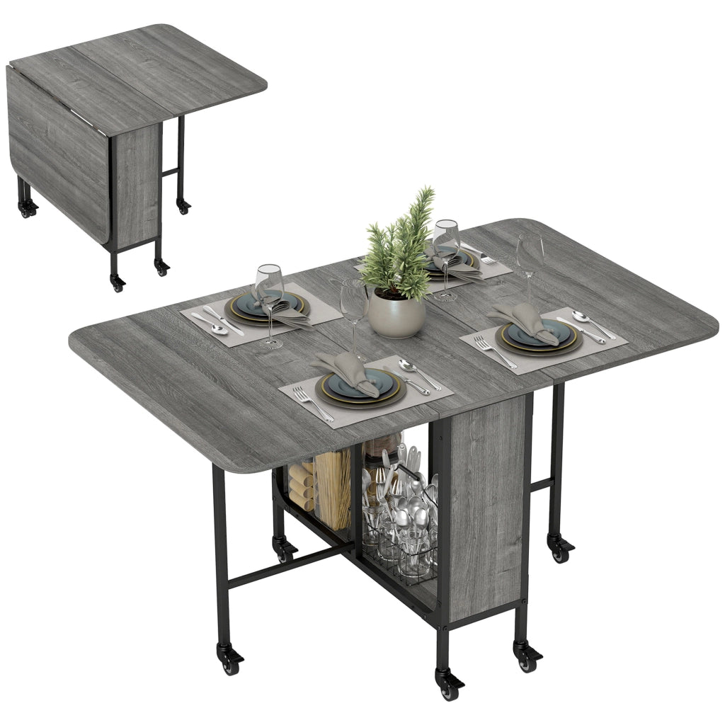 Tavolo da pranzo allungabile pieghevole ¨C Minimal ¨C Grigio 90x90x75 cm