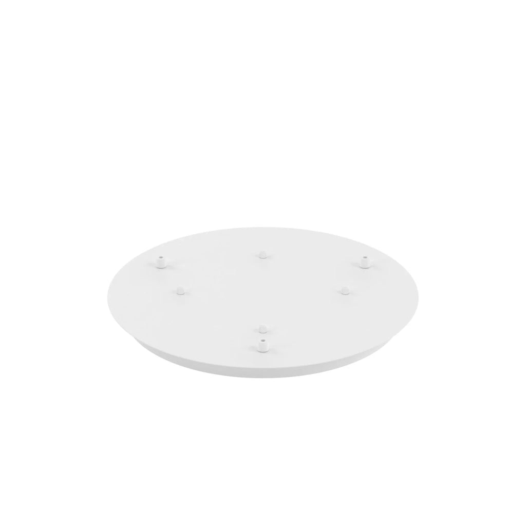 Rosone Tondo Metallo Bianco 3 Fori D40Cm