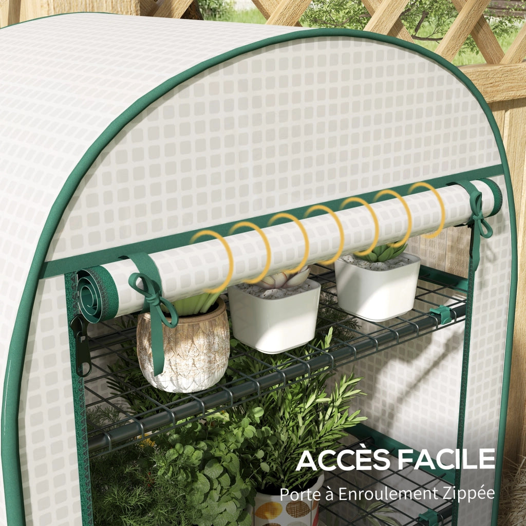 Serra da Giardino e Balcone con Ripiani ¨C zephmum ¨C Bianco 80x50x160 cm
