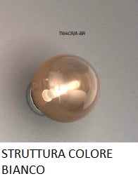 APPLIQUE BIANCO 1 LUCE VETRO BRONZO 1184BI-A-BR
