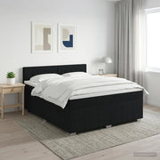 Letto box spring con materasso Nero 160 x 200 cm Tessuto 3451250