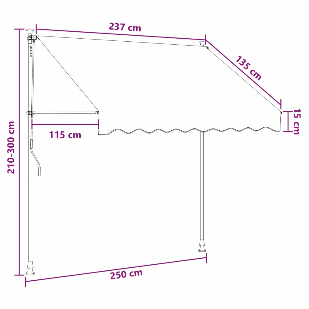 Tenda da Sole | Tenda retrattile manuale Multicolore 250 x 115 x 300 cm