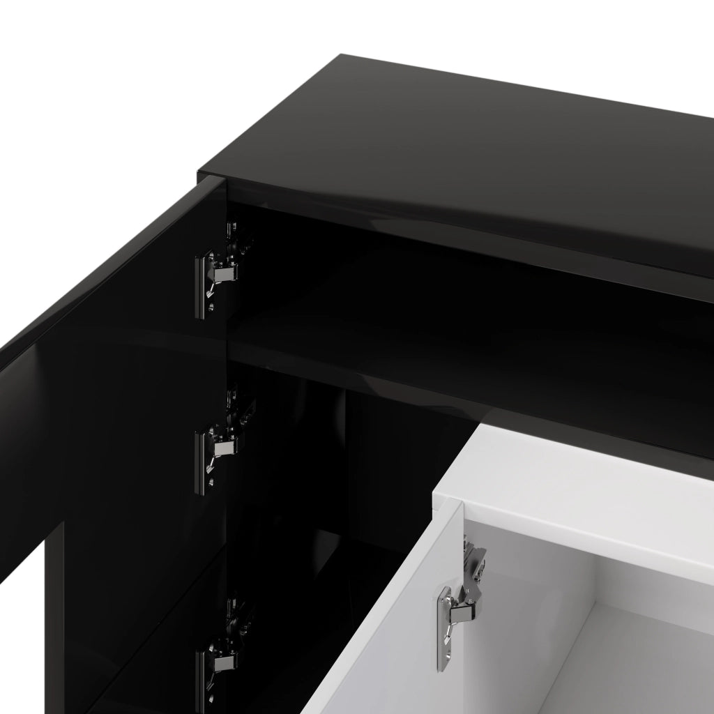Mobile TV elegante - Zephmum - 200 cm - Bianco e nero - LED