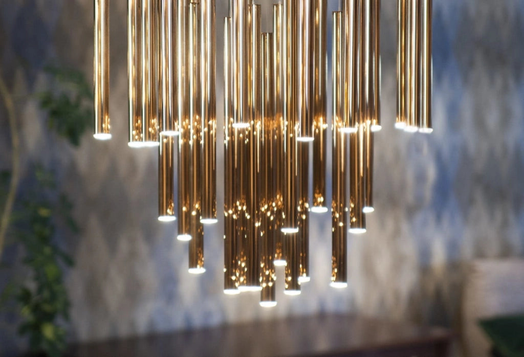 Lampada a sospensione Organic LED dimmerabile oro Maxlight