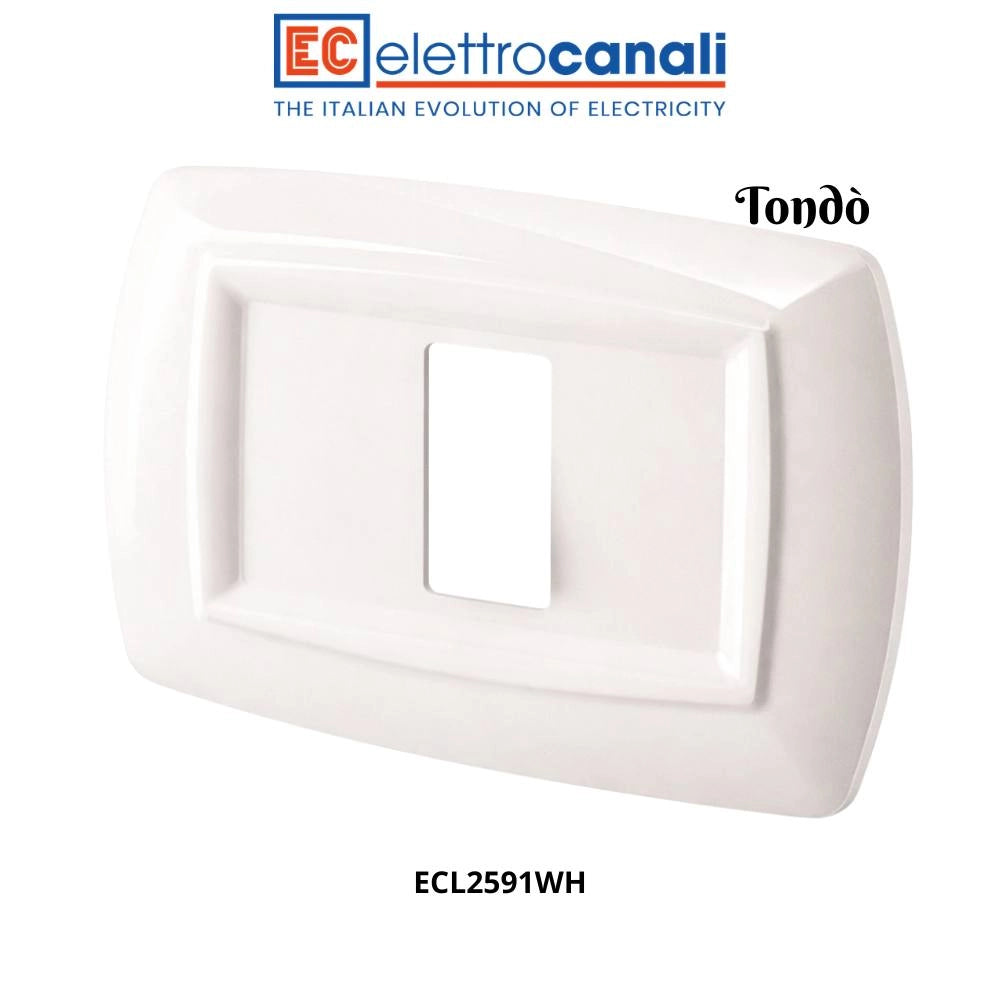 Placa elettrocanali bianca 1 posto compatibile con bticino magic