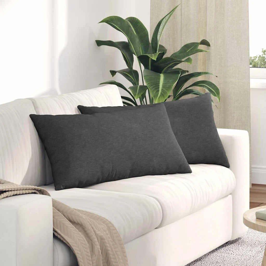 Cuscini da Divano 2 pz | Cuscini per sedie Grigio scuro 80 x 40 cm