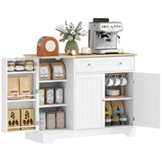 Mobile buffet cucina ¨C Xylo ¨C bianco 105x40x83cm con 3 ante, cassetto e ripiani