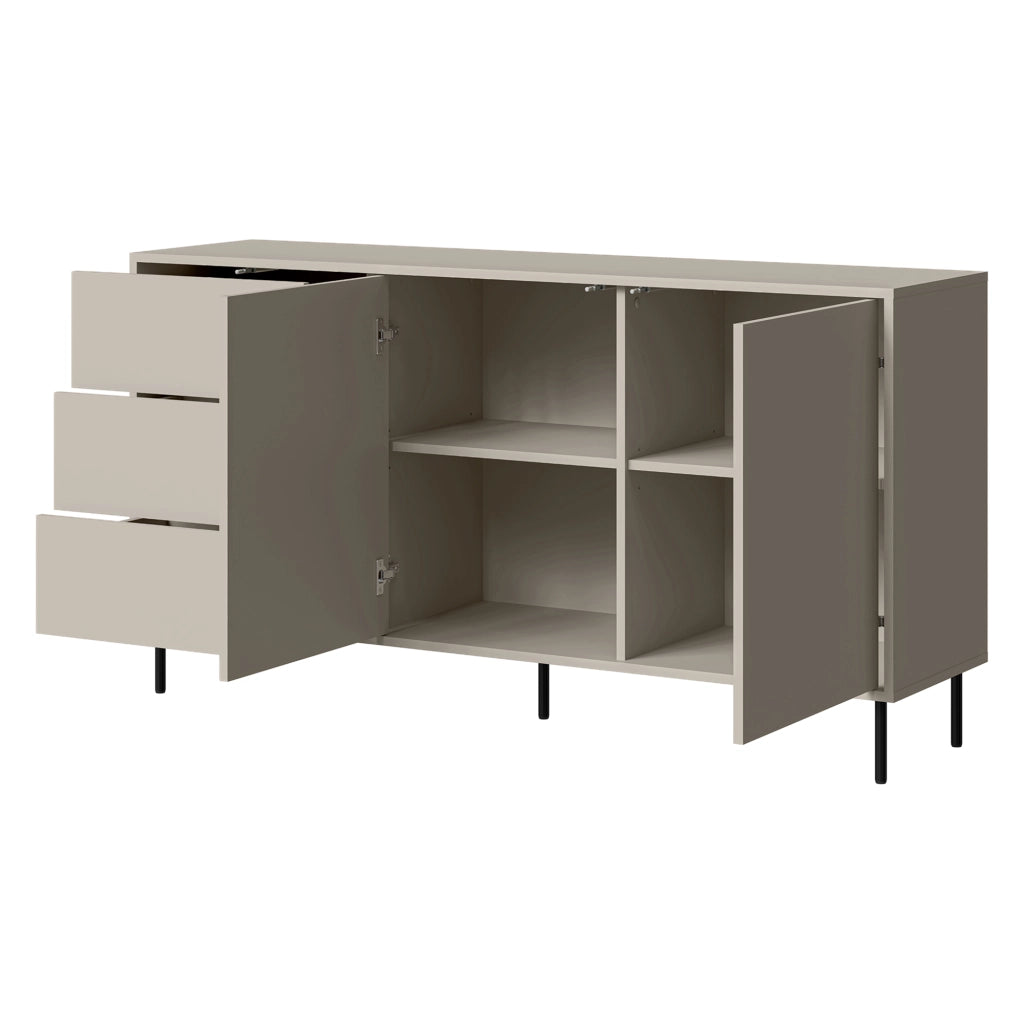Madia Civezza, Credenza 3 Cassetti, 150x39x80h cm Beige