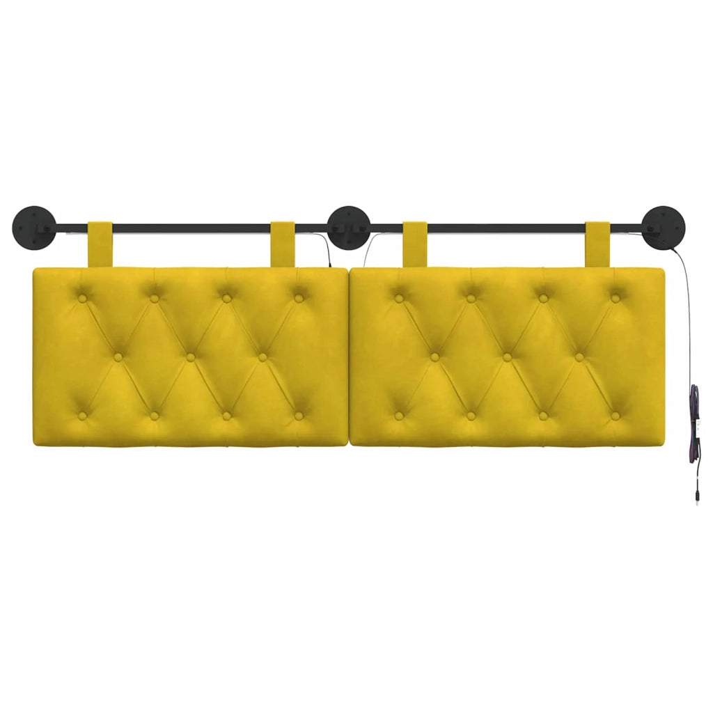 Testiera sospesa Con luce LED Giallo Velluto 3424616