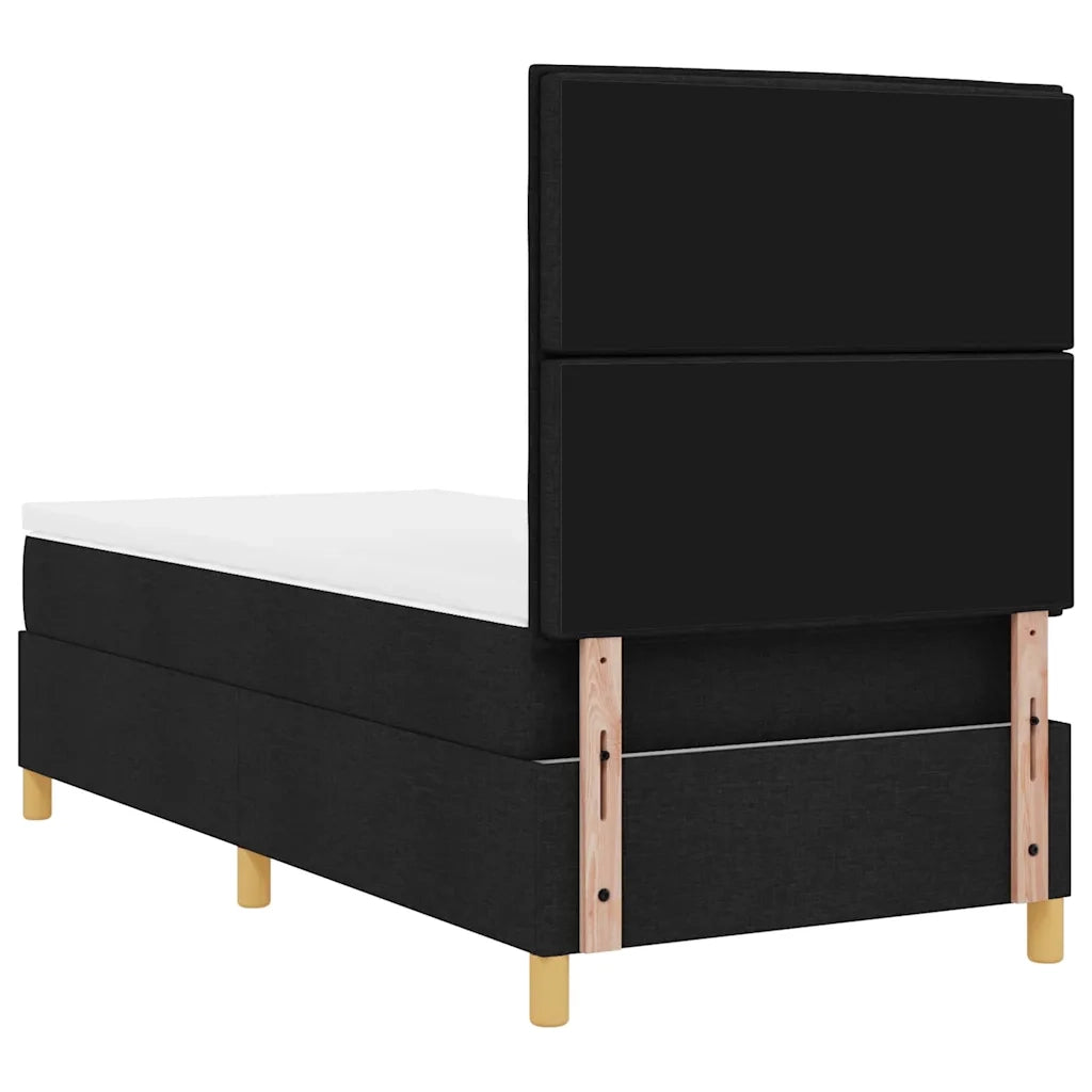 Letto a molle con materasso Nero 90 x 190 cm Tessuto 3339506