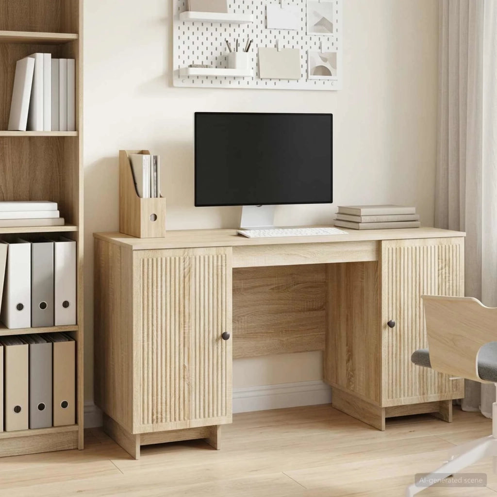 Scrivania Rovere Sonoma Legno ingegnerizzato 142,5 x 50 x 75 cm 3414569