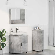 Set di mobili per il bagno con cassetto 3 pcs Grigio cemento