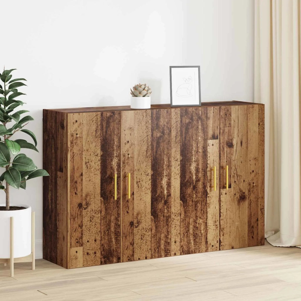 Mobiletto a muro 2 pcs Legno vecchio 69,5 x 34 x 90 cm 3394512