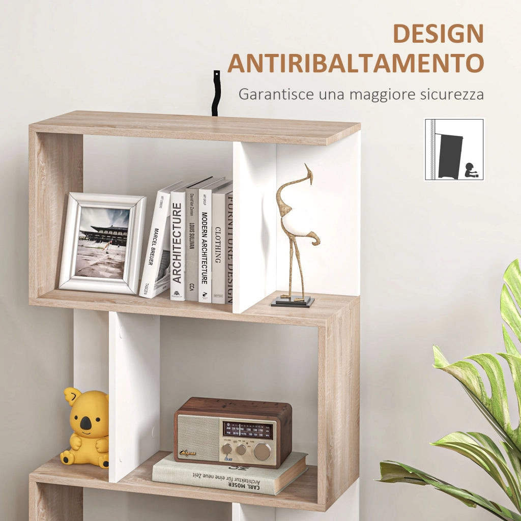 Libreria Moderna Legno 3 Ripiani ¨C zephmum ¨C 60x24x111.4cm
