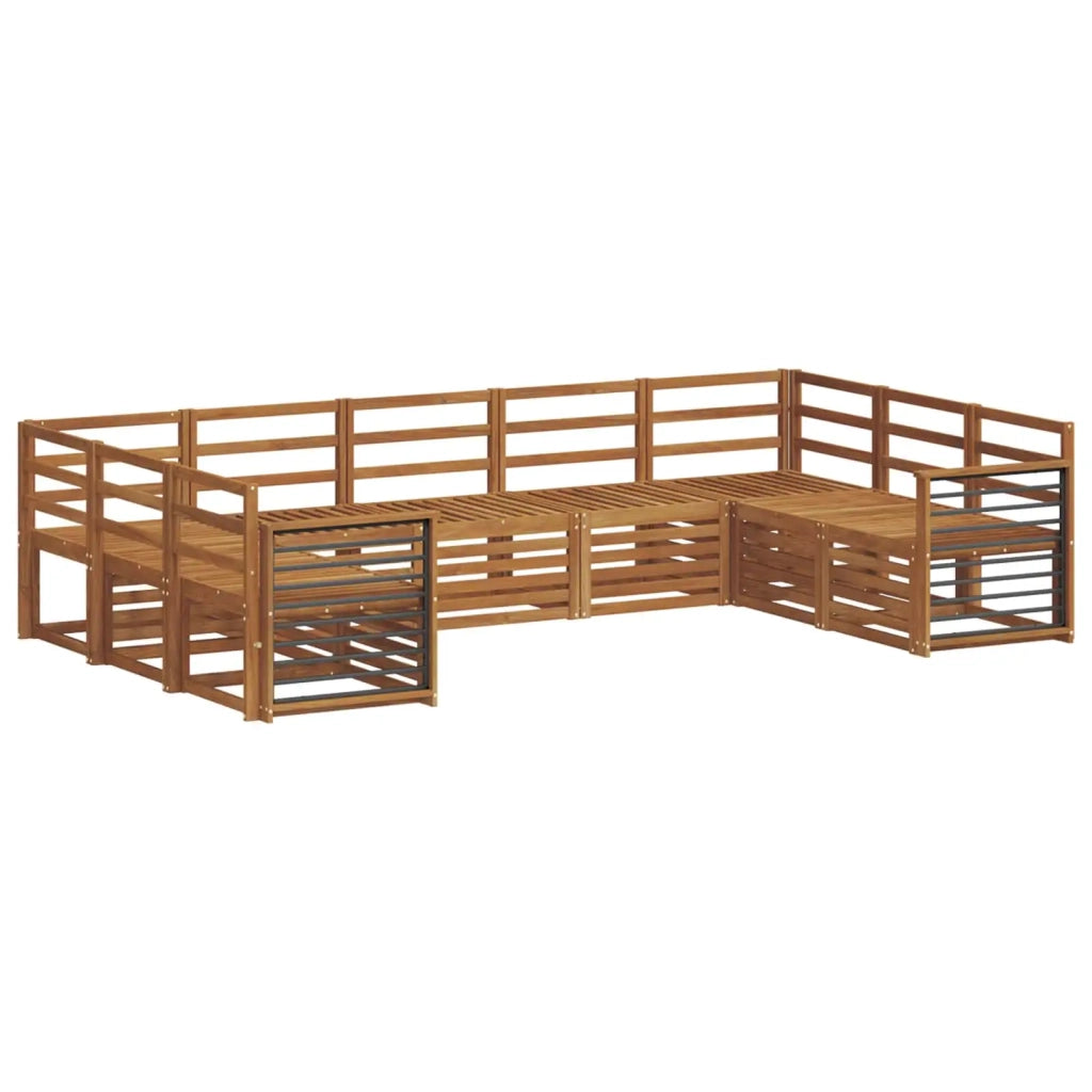 Set divani 9 pcs Naturale Legno di Acacia Massello 3375489