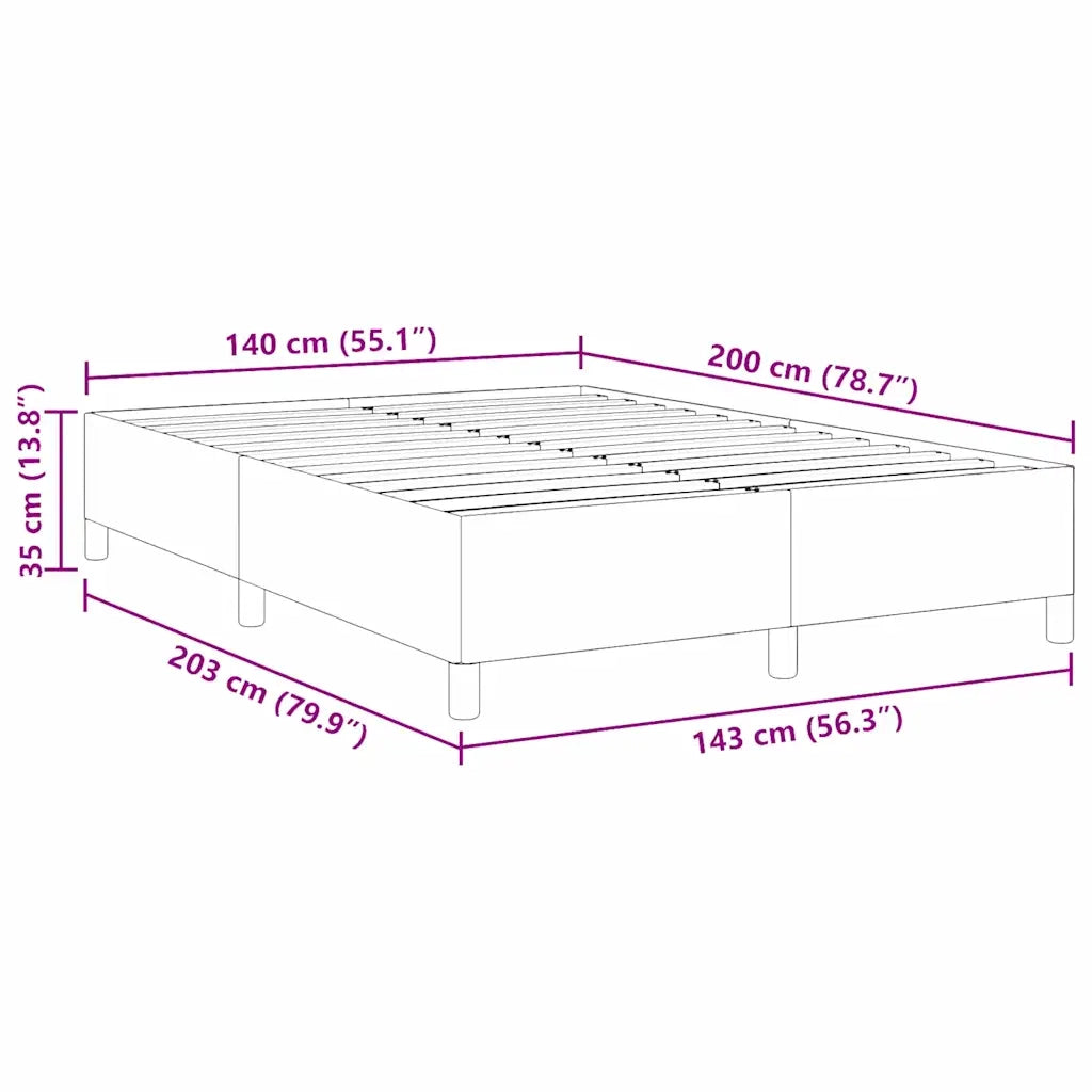 Letto a molle Grigio Scuro 140 x 200 cm Tessuto in Cords 42006973