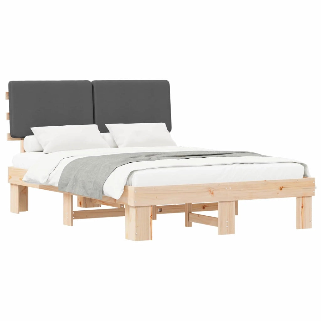Letto con Testiera Rivestita Grigio scuro 160 x 200 cm 877335