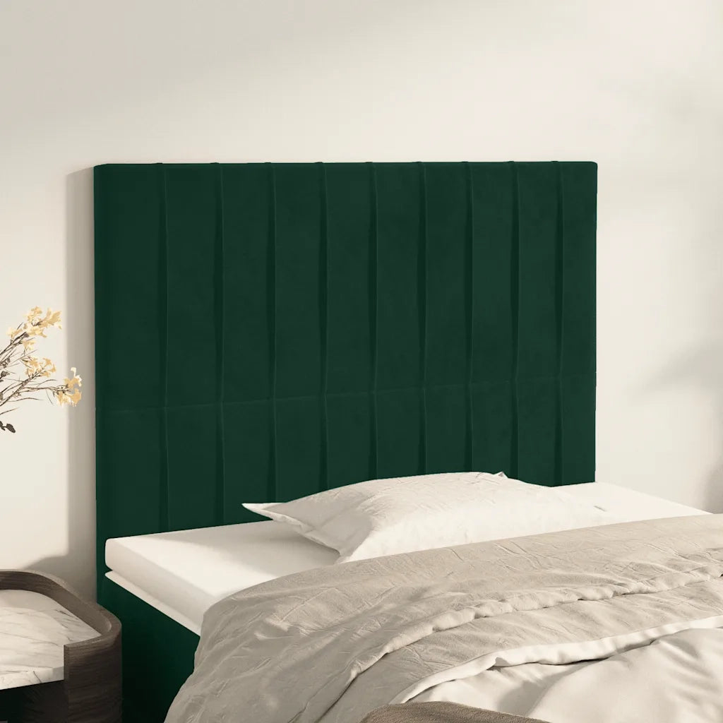 Testiera | Testata Verde Scuro 90x5x118/128 cm Velluto