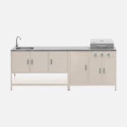Modulo cucina da esterno con barbecue a gas a 3 bruciatori, 2 moduli,