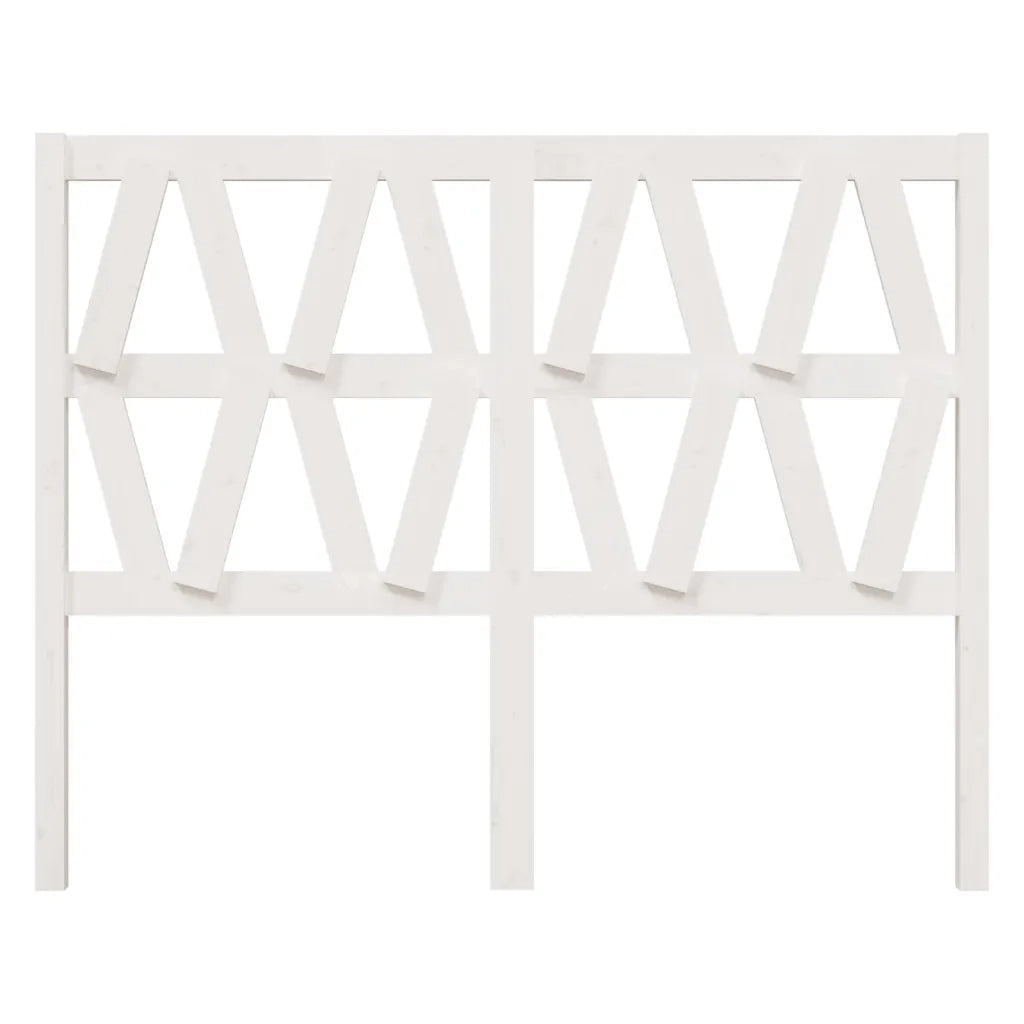 Testiera | Testata per Letto Bianca 126x4x100cm in Legno Massello di Pino