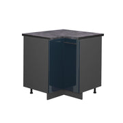 Mobile ad angolo cucina Fame-Line Blu scuro lucido/Antracite 80.5 cm, PL Antracite Vicco