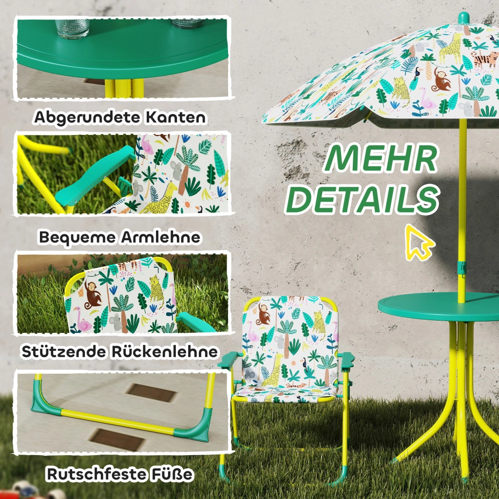 Set tavolo e sedie bambini ¨C zephmum ¨C 4 pezzi, verde