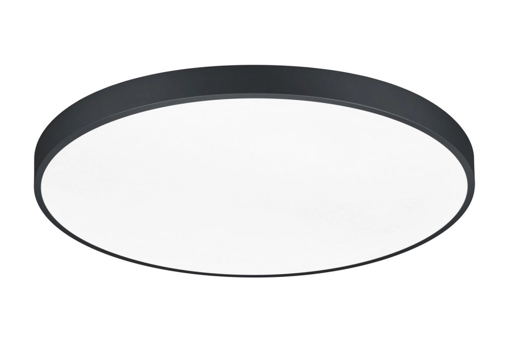 Plafoniera LED Trio Waco 75cm nera CCT 6200lm metallo