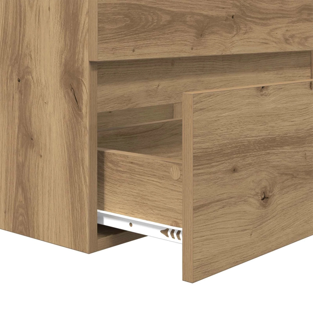 Set di mobili per il Bagno | Armadio da bagno 2 pz Rovere Artigiano e Bianco