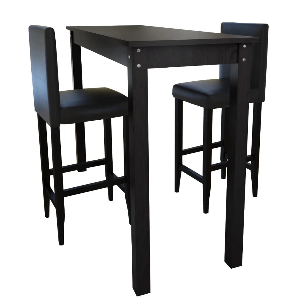 Set di 2 sgabelli da bar con tavolo alto nero 1202005