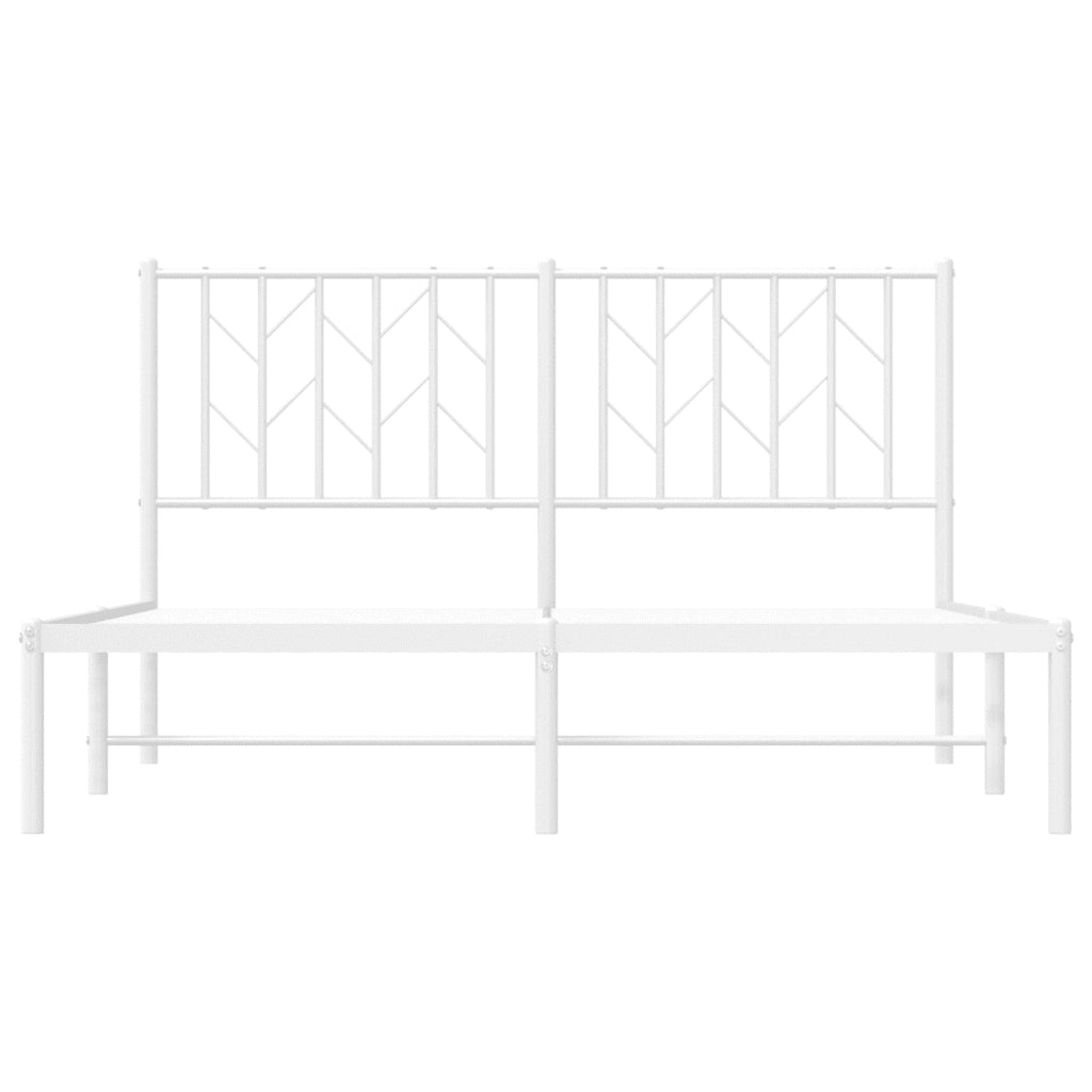 Giroletto con Testiera Metallo Bianco 140x190 cm 374486