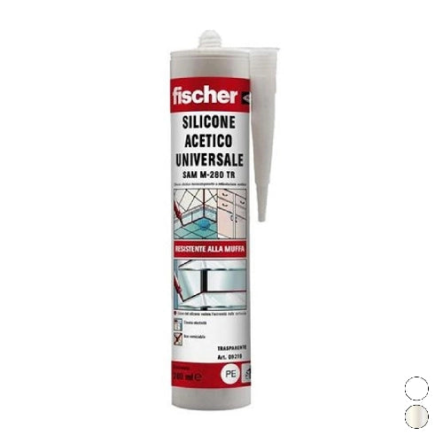 SILICONE MULTIUSO ACETICO UNIVERSALE SAM M- Trasparente ml 280- FISCH- pezzi 1