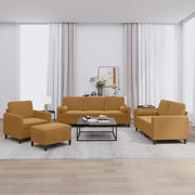 Set di Divani 4 pz con Cuscini Marrone in Velluto 3201971