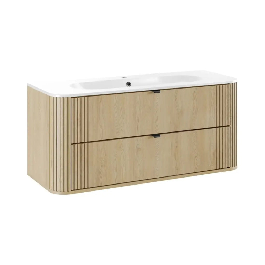 Set da bagno KORI: mobile sotto lavabo 120cm + lavabo da incasso
