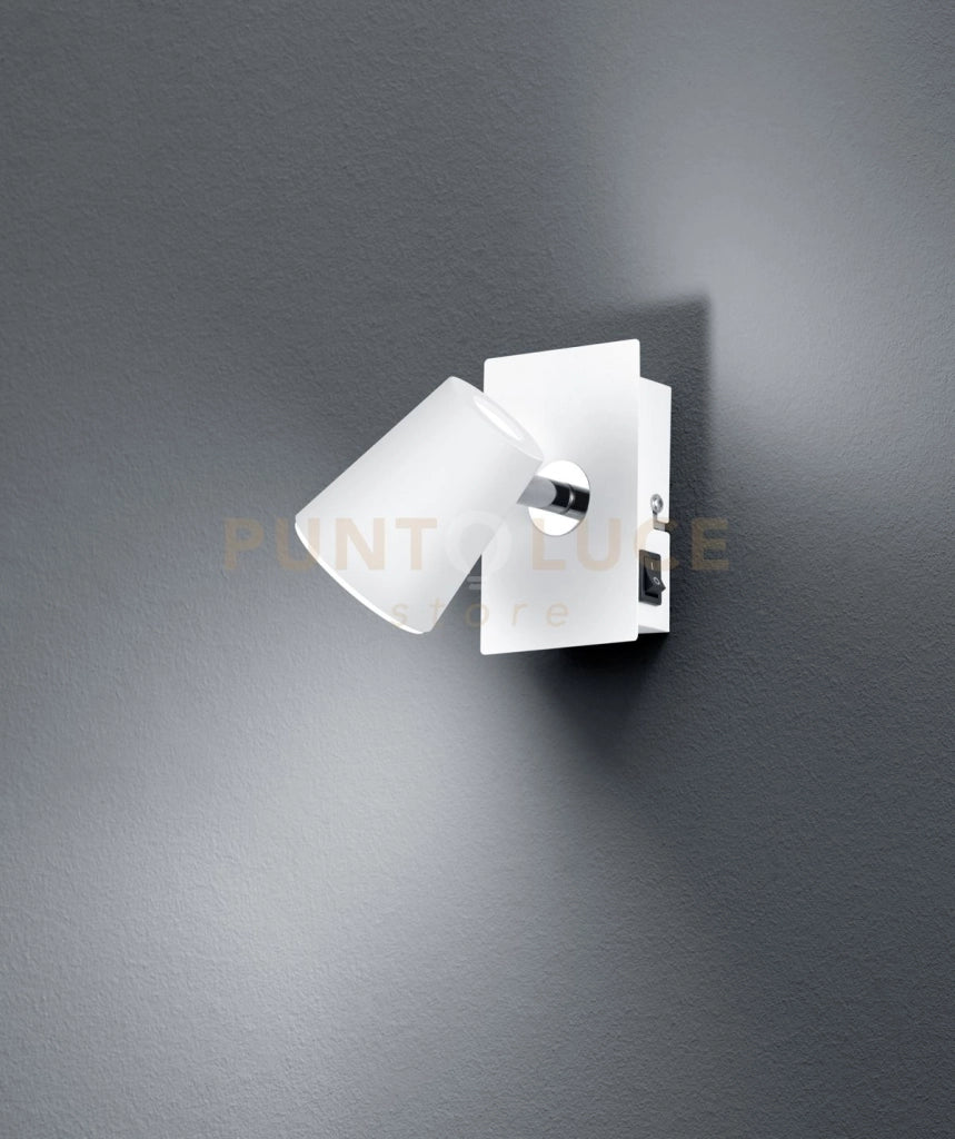 NARCOS SPOT SINGOLO LED 6,5W 600lm, 3000K BIANCO CON DIFFUSORE CONICO FORO CON INTERRUTTORE L. 12CM