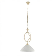 Lampadario Rustico Bistrot 1 Luce Avorio e Bianco LuceArt Classic