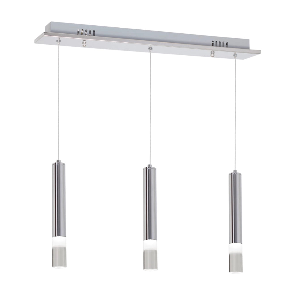 Lampada a sospensione Milagro ICE LED 15W cromo 3 luci