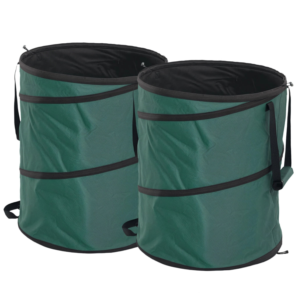 Sacco per Rifiuti da Giardino 2x160L ¨C Minimal ¨C Verde, Impermeabile, con Maniglie