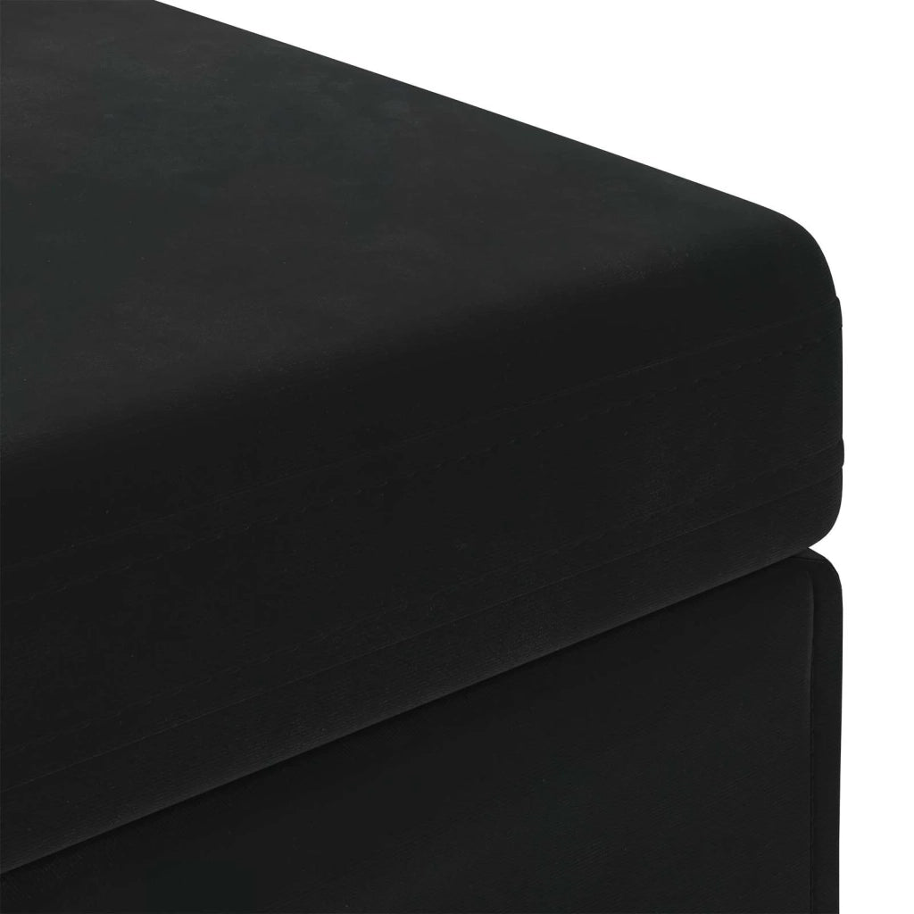 Pouf Nero 81 x 41 x 40 cm Velluto e Legno Ingegnerizzato 876784
